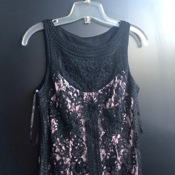 NWT Sue Wong Black and Pink Embroidered Dress - Picture 2 of 10